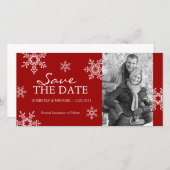 Sla de datum op - Winter Wedding Photo Cards Save The Date (Voorkant / Achterkant)