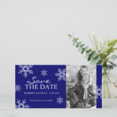 Sla de datum op - Winter Wedding Photo Cards Save The Date (Staand voorkant)