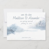 Sla de datum op Winter Wedding Verloving Kaart (Voorkant)