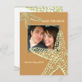 Sla de datum op, zeester + zand aankondigingskaart (Voorkant / Achterkant)