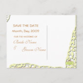 Sla de datum op, zeester + zand aankondigingskaart (Achterkant)