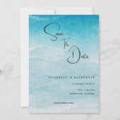 Sla de datum op Zomer Blauwe Oceaan Strand Bruilof Kaart (Voorkant)