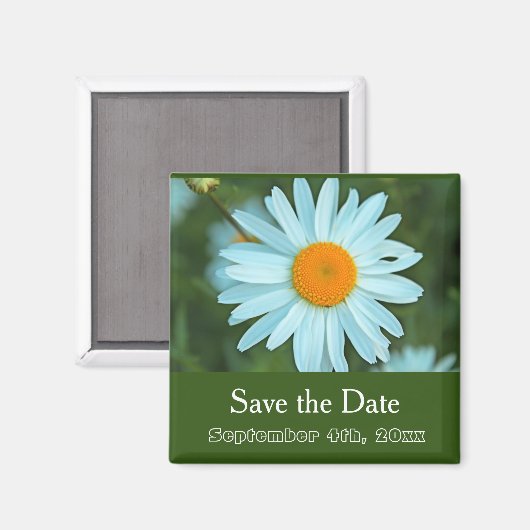 sla de datum op, zuiver witte melkbloem groen magneet (Voorkant / Achterkant)