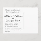 Sla de datum op Zwart en Goud Aankondigingskaart (Achterkant)