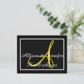 Sla de datum op Zwart en Goud Aankondigingskaart (Staand voorkant)