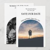 sla de datum op zwart en wit elegant uniek save the date (Voorkant / Achterkant)