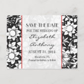 Sla de datum op Zwart-wit Damask briefkaarten (Voorkant)