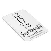 Sla de datum op Zwart-wit Modern Script Magneet (Rechterzijde)