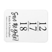 Sla de datum op Zwart-wit Modern Script Magneet (Horizontaal)