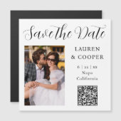 Sla de datum op Zwart Wit Stijlvol Script Modern (Voorkant / Achterkant)