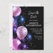 Sla de datum Paarse 50ste verjaardagsfeest Kaart (Voorkant)