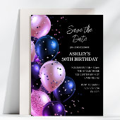 Sla de datum Paarse 50ste verjaardagsfeest Kaart