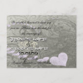 Sla de datum Paarse en grijze harten en wervelen Aankondigingskaart (Achterkant)