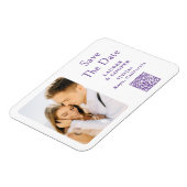 Sla de datum Paarse Wit Stijlvolle Moderne Huwelij Magneet (Linkerzijde)