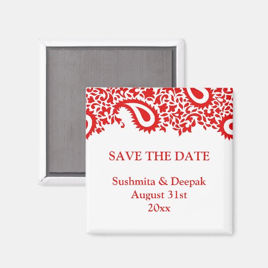 Sla de datum Paisleys Elegante Indische Magneet (Voorkant / Achterkant)