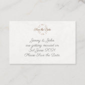 Sla de datum parel hart bunting kaart visitekaartje (Achterkant)