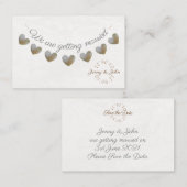 Sla de datum parel hart bunting kaart visitekaartje (Voorkant / Achterkant)