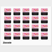 Sla de datum pastel roze kersenbloesems vierkante sticker (Vel)