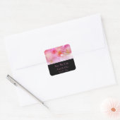 Sla de datum pastel roze kersenbloesems vierkante sticker (Envelop)