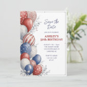 Sla de Datum Patriottische 50e Verjaardag op Save The Date (Staand voorkant)