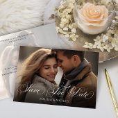 Sla de datum Photo Classy Calligraphy Script op Save The Date