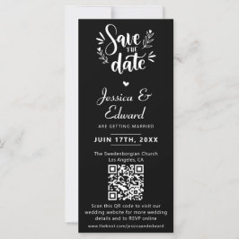 Sla de datum PhotoBooth QR Code Zwart Wit Chic op