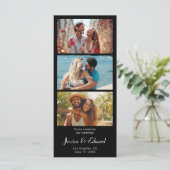 Sla de datum PhotoBooth QR Code Zwart Wit Chic op (Staand voorkant)