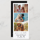 Sla de datum PhotoBooth QR Code Zwart Wit Chic op (Voorkant / Achterkant)