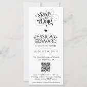 Sla de datum PhotoBooth QR Code Zwart Wit Chic op (Achterkant)