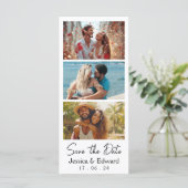 Sla de datum PhotoBooth QR Code Zwart Wit Chic op (Staand voorkant)