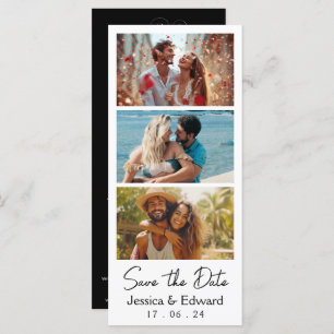 Sla de datum PhotoBooth QR Code Zwart Wit Chic op