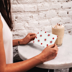 Sla de datum Polka Dots Briefkaart Sjabloon op