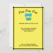 Sla de datum Pool Party Fun Verjaardag Geel Save The Date (Achterkant)