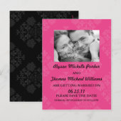 Sla de datum Post Kaart met uw foto (Roze) (Voorkant / Achterkant)