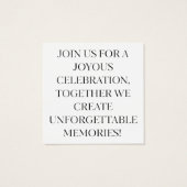 Sla de datum profielkaart Elegante trouwkaart Vierkante Visitekaartjes (Achterkant)