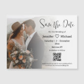 Sla de datum QR code Boho foto bruiloft magneet (Voorkant)