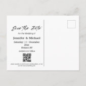 Sla de datum QR-code foto wit handschrift op Aankondigingskaart (Achterkant)