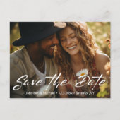 Sla de datum QR-code foto wit handschrift op Aankondigingskaart (Voorkant)