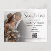 sla de datum qr code koppel de geheime foto bruilo aankondigingskaart (Voorkant)