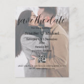 sla de datum qr code paar foto's trouwteken op aankondigingskaart (Voorkant)