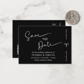 Sla de datum QR code zwart wit monochroom op Notitiekaartje (Voorkant / Achterkant in situ)