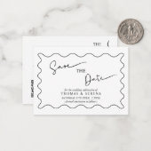 Sla de datum QR code zwart wit monochroom op Notitiekaartje (Voorkant / Achterkant in situ)