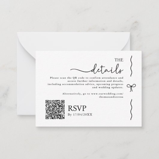 Sla de datum QR code zwart wit monochroom op Notitiekaartje (Achterkant)