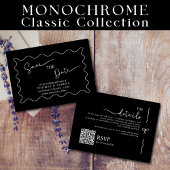 Sla de datum QR code zwart wit monochroom op Notitiekaartje