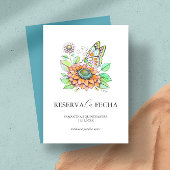 Sla de datum Quinceañeras Vlinders Save The Date