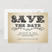 Sla de datum retro  briefkaarten (Voorkant / Achterkant)