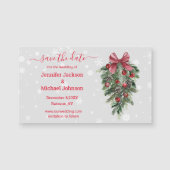 Sla de datum rode kerst decormagneet op (Voorkant)