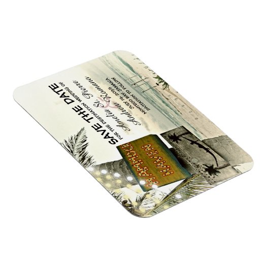 Sla de datum  Romantische strandbestemming op Magneet (Rechterzijde)