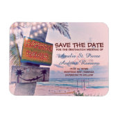 Sla de datum romantische string licht strand bruil magneet (Horizontaal)