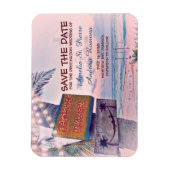 Sla de datum romantische string licht strand bruil magneet (Verticaal)